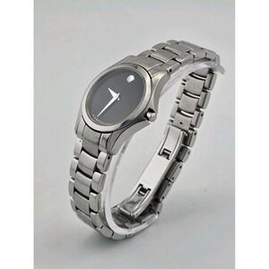 Movado Classic Museum Black Dial Silver Case & Bracelet Womens Watch 84 E4 1849